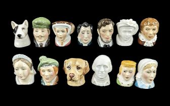Collection of Staffordshire Thimbles, comprising George Washington, Little Dorrit, Falstaff, Abraham