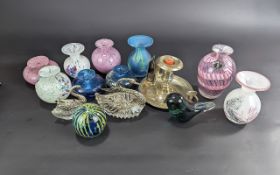 A Collection of Assorted Glass Ware comprising a collection of quality small Mtarfa vases in