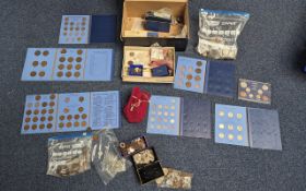Collection of Assorted Coins, comprising odd mixed silver to include half crowns and shillings,