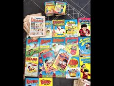 Two Boxes of Dandy & Beano Annuals & Comics, 141 in total, comprising Beano -70 comics (1979-