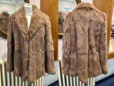 Vintage Ladies French Mink Jacket, mink brown colour, collar and reveres, two slit pockets, hook and