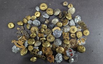 Collection of Military Buttons & Badges, assorted designs.