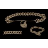 Edwardian Period 1902 - 1910 Superior Quality 9ct Gold Curb Bracelet, with Snake Skin Design to