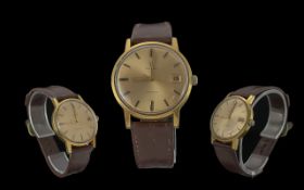 Omega - Geneve Automatic Gents Gold on Steel Cased Wrist Watch. Features Just / Date Display Window,