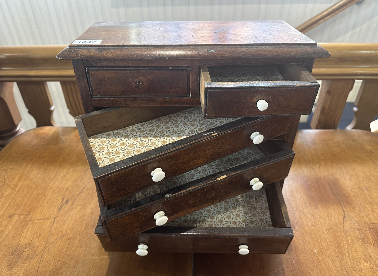 A Victorian Mahogany Miniature Chest of Drawers in The Georgian Style 2 short over 3 long drawers - Image 2 of 2