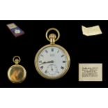 Vertex - Fine Quality Swiss made Gold Filled Keyless Open Faceted Pocket Watch. Features Unbreakable