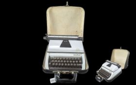 Lilliput White Typewriter, in hard shell case.