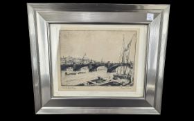Pair of Etchings, signed by F Hopkinson-Evans, showing 'Good Friday' Westminster, and Old
