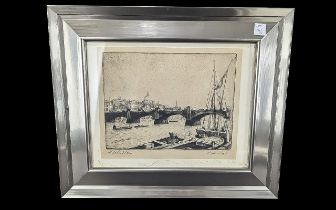 Pair of Etchings, signed by F Hopkinson-Evans, showing 'Good Friday' Westminster, and Old
