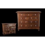 Victorian Mahogany Table Top Chest Of Drawers. Three Short Over Six Long Drawers,