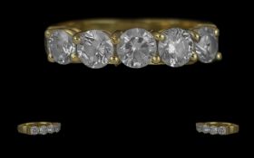 18ct Gold Diamond Ring set with five round brilliant cut diamonds, est. diamond weight 1.20 ct. Ring
