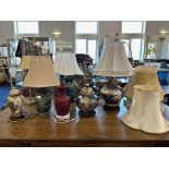 A Collection of Eight Modern Table Lamps various styles, a/f.