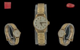 Omega - Ladies 1970's 9ct Gold Cased Mechanical Wrist Watch, With Excellent Quality Attached 9ct