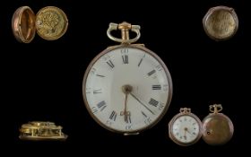 George lll Superb Quality Gilt Metal Pair Cased Key Wind Verge Driven Pocket Watch of superior
