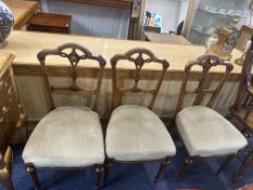 A Set of Three Late 19th Century Mahogany Parlour Chairs, carved back rests, upholstered seats and