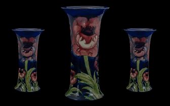 Moorcroft Tubelined Signed Vase 'Big Pop