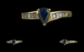 18ct Gold - Attractive Diamond and Sapph
