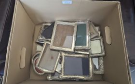 Collection of Silver Photograph Frames approx 20 in total, some late 20th century oak backed, some