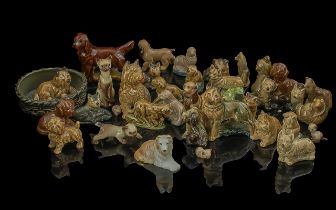 Good Collection of Wade Animal Figures, Includes Various Breeds of Dogs, Cats, Sea lion, Frog, Snail
