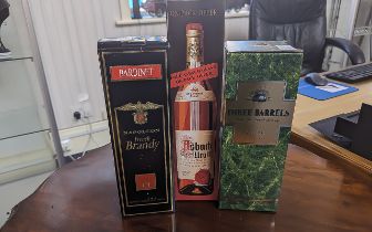 Three Boxed Bottles of Brandy, comprising Three Barrels VSOP Brandy 70cl, 40% vol., Bardinet