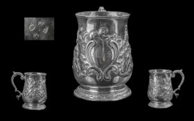 18th Century George III Sterling Silver Tankard. Makers Marks for Charles Hougham, Hallmark for