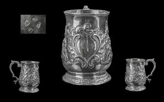 18th Century George III Sterling Silver Tankard. Makers Marks for Charles Hougham, Hallmark for
