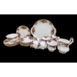 Royal Albert 'Old Country Roses' Tea Set, comprising six cups, saucers and side plates, a milk