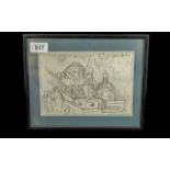 Framed Etching 'Italian Journal '84', depicting San Lorenzo Florence - Evening, The Medici