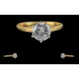 18ct Gold Single Stone Diamond Set Ring. Marked 750 - 18ct to Interior of Shank. The Round Brilliant