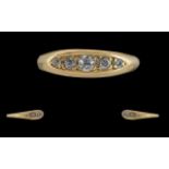 Antique Period - Pleasing 18ct Gold Diamond Set Ring. Marks Rubbed - Tests 18ct. The Round Faceted