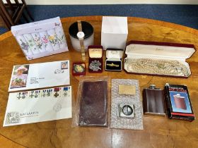 Mixed Lot of Collectibles, to include a gold plated ladies Bering wristwatch, a new leather