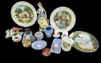 Collection of Assorted Pottery & Porcelain, including a vintage German figure of a lady with a