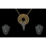 Ladies - Contemporary Fashion 18ct Gold Diamond Set Necklace of Pleasing Design / Form. Marked 750 -