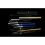 A Collection of Vintage Fountain Pens - Various Makers 12 In Total. (1) Watermans (2) Parker (3)