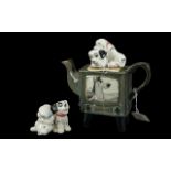 Cardew Design Limited Edition 101 Dalmations Teapot, No. 5273/10000, together with figure of two