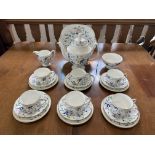 Coalport Bone China Tea Service, comprising Tea Pot, milk jug, sugar bowl, six cups, six saucers,