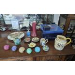 Collection Of Pottery - To Include Millennium Spode Plate, 3 Moorcroft Pin Dishes, A Spode Plate,