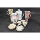 Box of Assorted Pottery & Porcelain, to include an Arthur Wood jug, Wade jug, tea pot, Art Deco