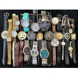 Large Collection of Ladies & Gentleman's Wristwatches, bracelet and leather straps,