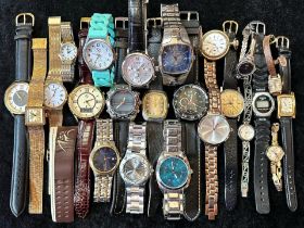 Large Collection of Ladies & Gentleman's Wristwatches, bracelet and leather straps,