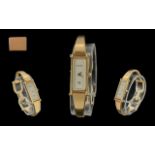 Gucci Ladies Gold Plated - Quartz Bangle Watch. Model No 1500. Signed to Clasp, Dial and Back Cover.