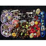 Collection of Costume Jewellery, comprising beads, earrings, necklaces, brooches, bracelets,