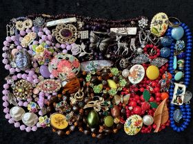 Collection of Costume Jewellery, comprising beads, earrings, necklaces, brooches, bracelets,