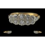 Ladies 18ct Gold and Platinum Diamond Set Dress Ring, Marked 18ct and Platinum to Shank. The Pave