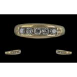 Fine 9ct Gold Five Stone Diamond Set Band Ring, marked 9ct to shank, the five well matched round