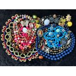 Collection of Costume Jewellery, comprising beads, earrings, necklaces, brooches, bracelets,