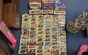 Collection of Die Cast Models in two banana boxes, containing approx. 80 blister packed models,