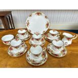 Royal Albert 'Old Country Roses' Set, comprising six cups, saucers and side plates, a milk jug,