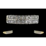 Ladies 18ct Gold Pleasing Double Row Diamond Set Dress Ring. Full Hallmark to Interior of Shank. The