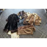 Collection of Vintage Coats, comprising Neustradter mink full length coat, dark brown, side pockets,